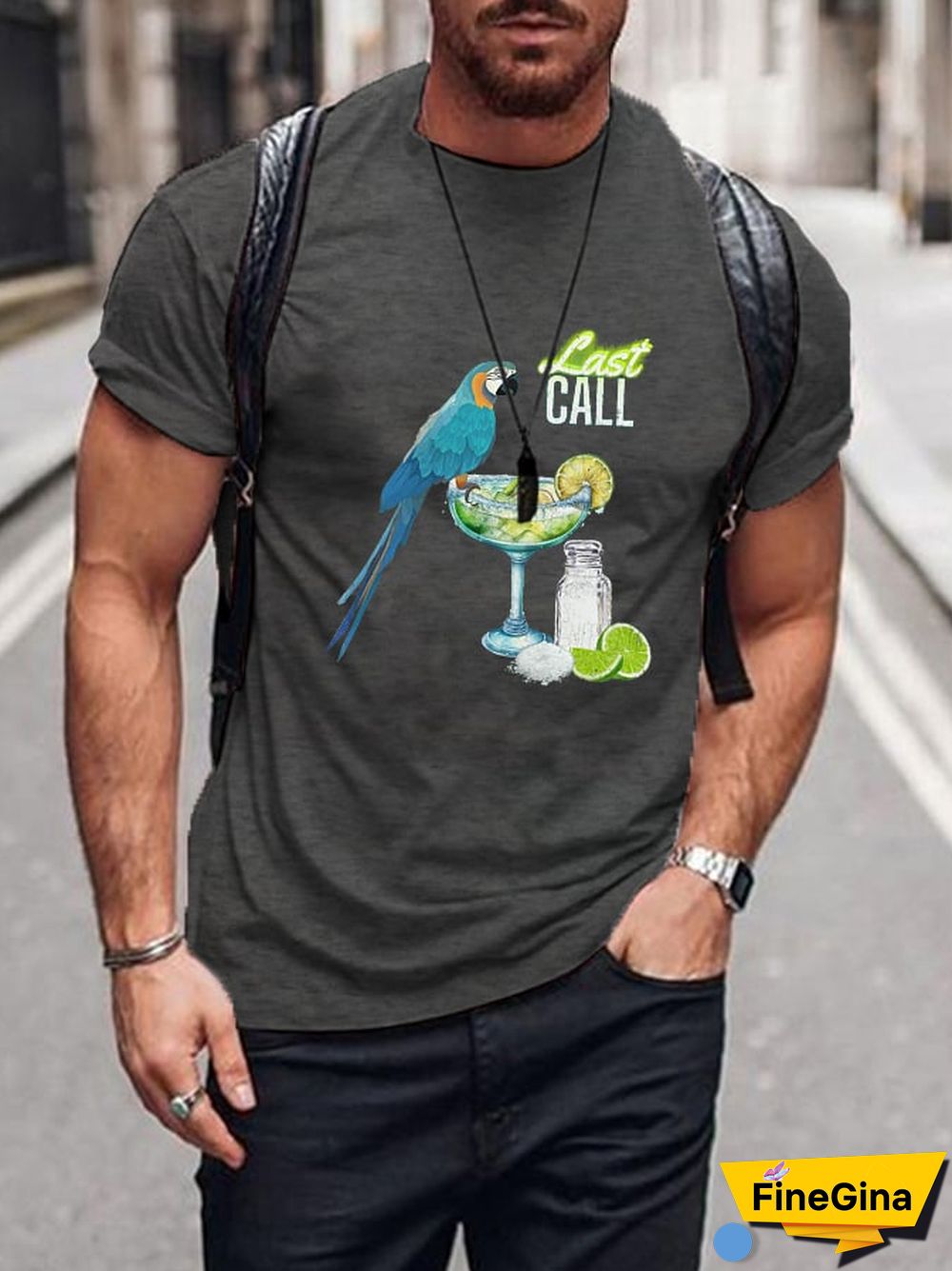 Men's Beach Lover Fins Up Casual T-Shirt