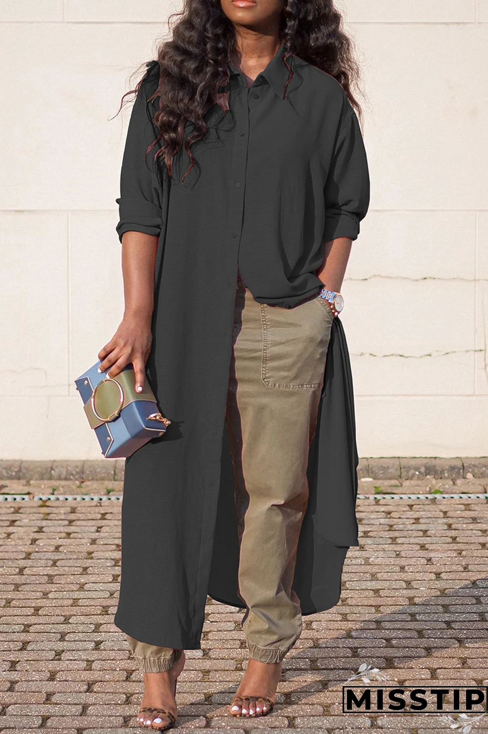 Pink Casual Solid Patchwork Turndown Collar Outerwear