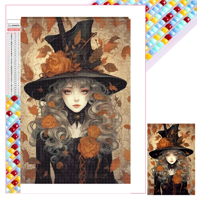 Halloween Witch 40*60CM (Canvas) Full Square Drill Diamond Painting gbfke