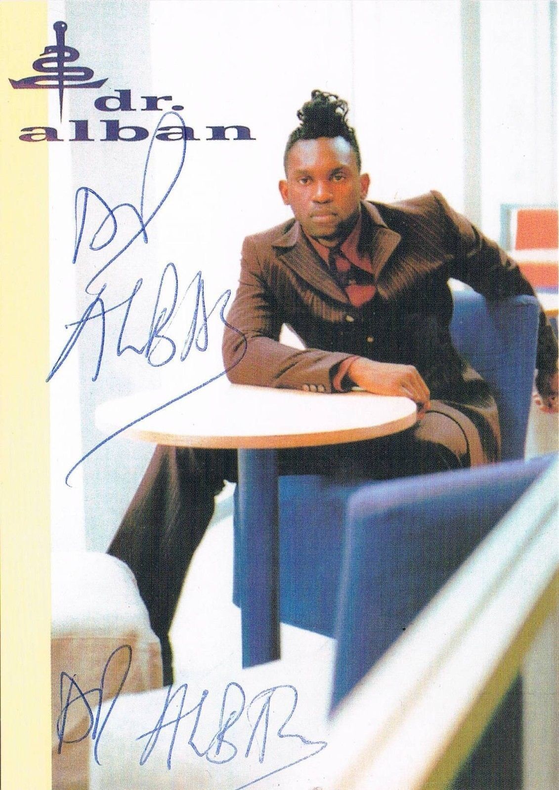 Dr. Alban 1957- genuine autograph signed 4x6