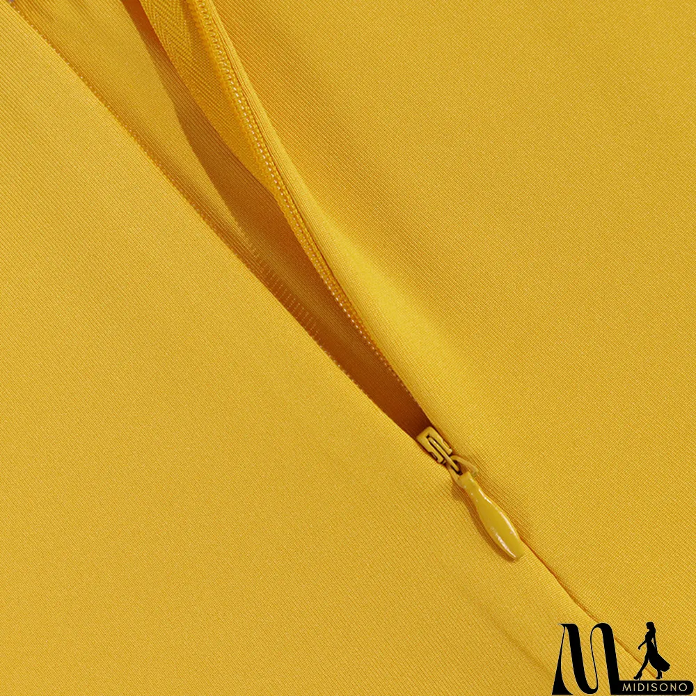 MidiSono - Women Long Sleeve Lace Up Hollow Out Long Sleeve Dress