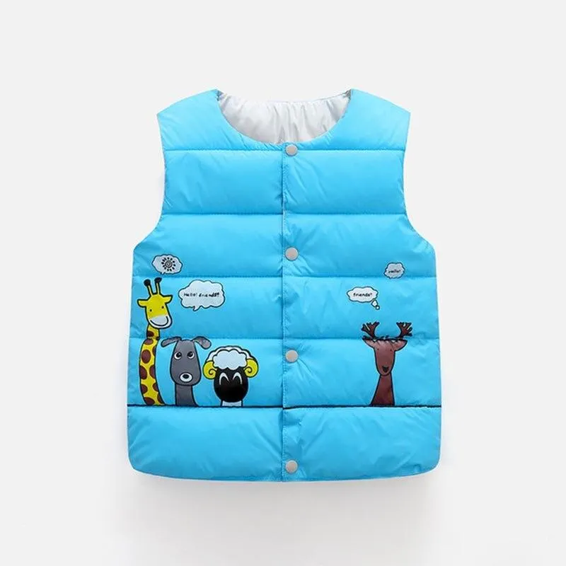Autumn Winter Baby Warm Vest Kids Hooded Coat Boys Girls Padded Kids Clothes Toddler Infant Jackets Children Clothes Waistcoat
