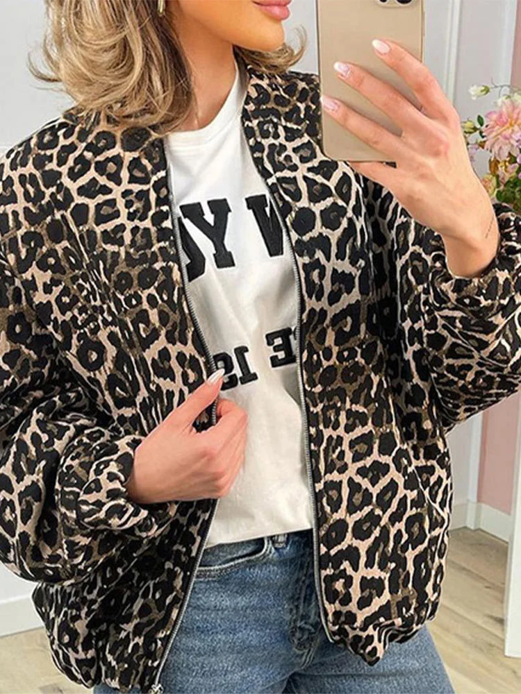 Churchf Churchf Print Lapel Zip Jacket Jacket 2024 New Women's Fashion Street Jacket