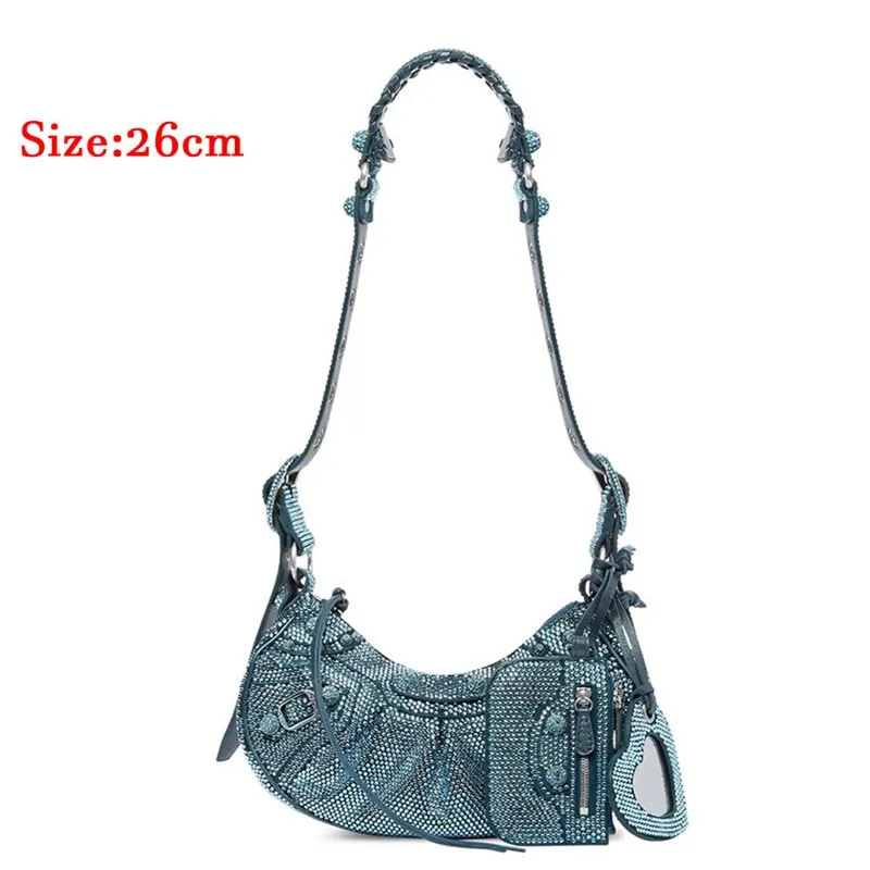 Bag New 2023 Black Gothic White Fashion Black Pink Rivets Crossbody Shoulder Bags Purse Women Underarm Bags  Motorcycle Bag