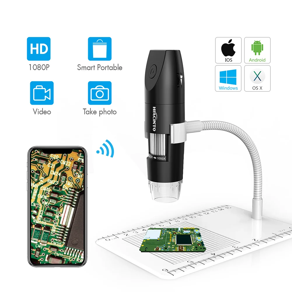 Digital Coin Microscope 4.3 inch Screen Handheld Microscope 1080p LCD  Digital Microscope Video Camera 1000X Coin Magnifier with 8 Adjustable LED  Lights for PCB Soldering for Adults/Kids Outside Use.