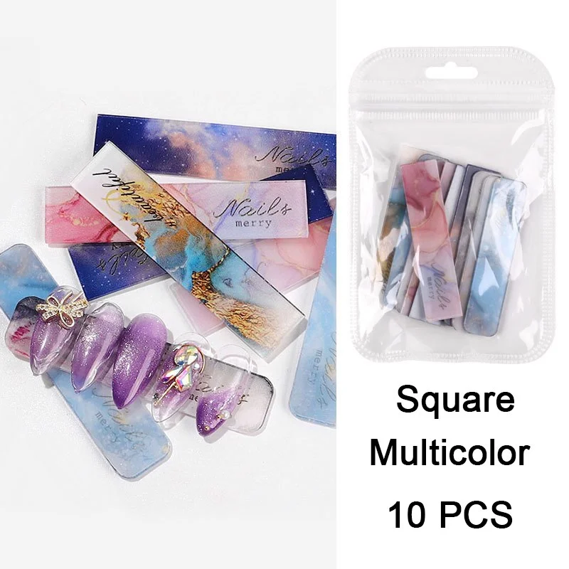 10 PCS Clear Nail Display Strip Acrylic Nail Art Tips Display Holder Board Bar Chart False Stick Practice Nail Polish Art Tools-Nail Inspo