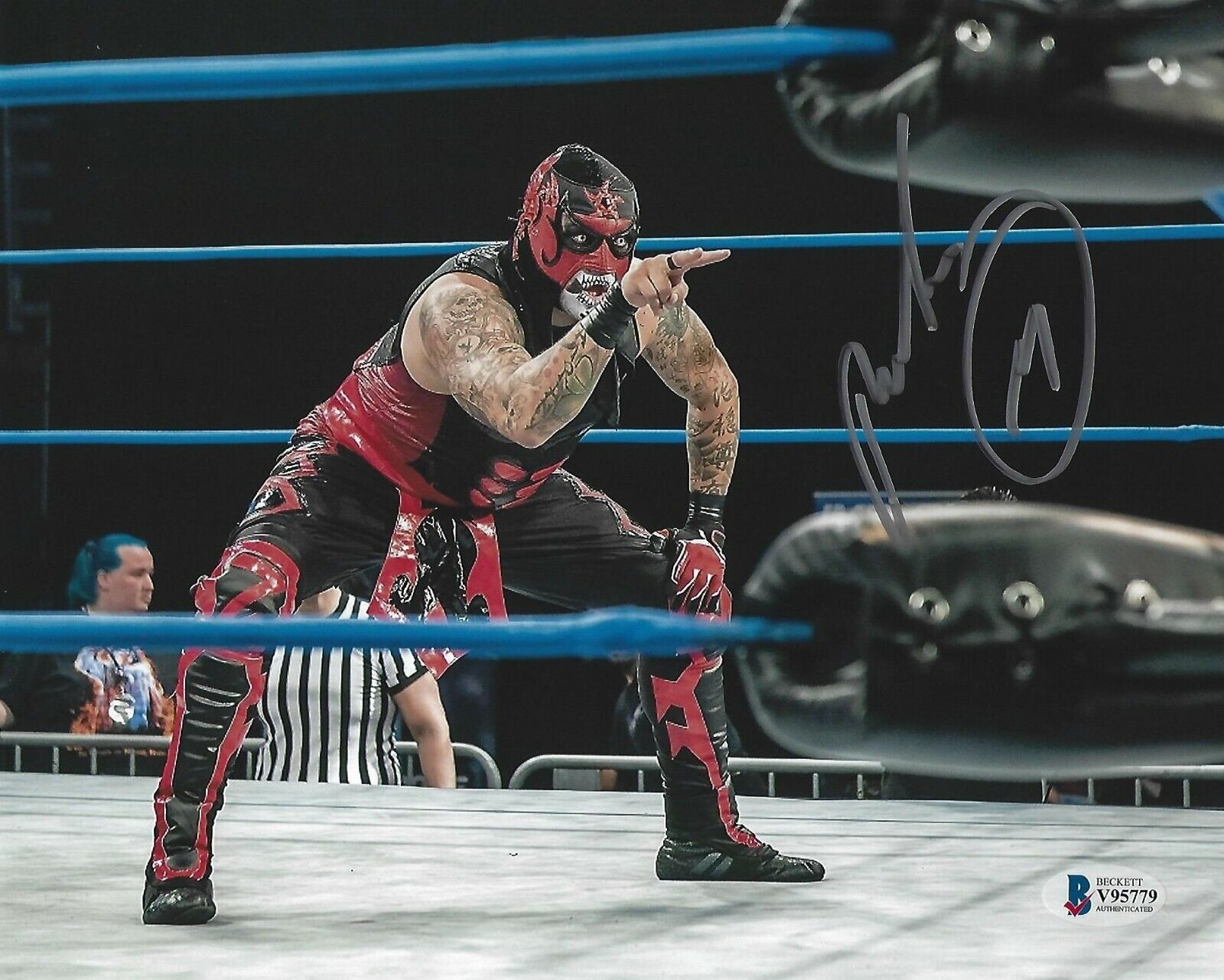 Pentagon Jr. Signed 8x10 Photo Poster painting BAS COA Lucha Underground Impact Wrestling AEW E