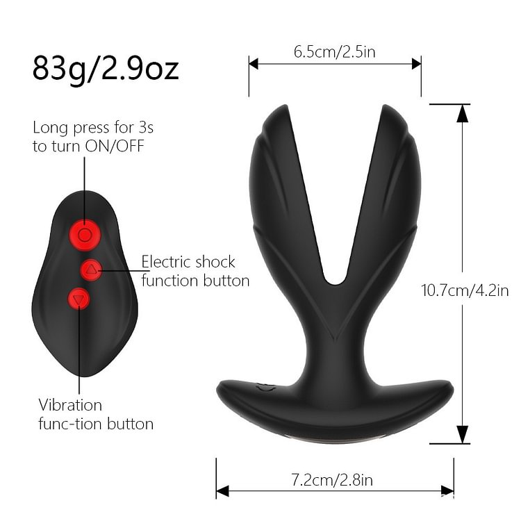 Vibrating Anal Plug with Electric Shock Pulse Vibrator, Anal Vibrator Prostate Massager for Men with Remote Control Rose Toy