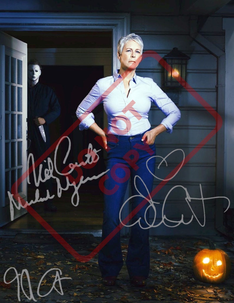 Jamie Lee Curtis Nick Castle Halloween 2018 8.5x11 Autographed Signed Reprint Photo Poster painting