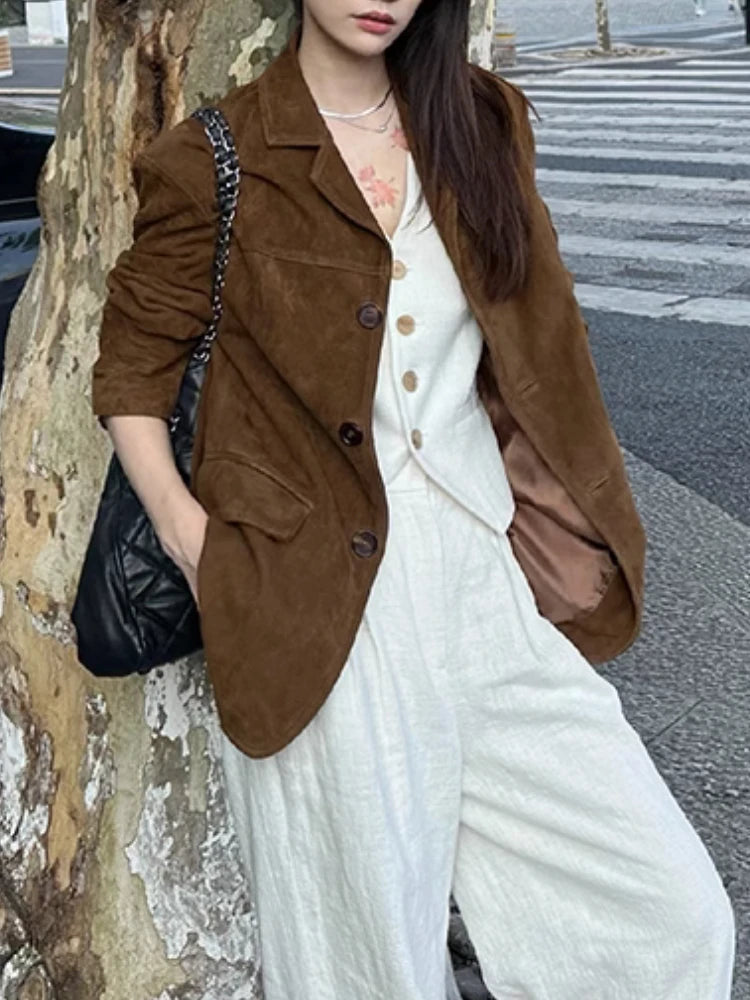 Aiertu Winter Korean Style Leather Jacket Women Casual Warm Loose Elegant Coats Female Fashion Office Lady Casual Moto Jackets Y2k Aiertu