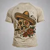 Men's Vintage Skull Print Casual Top by Inlyline