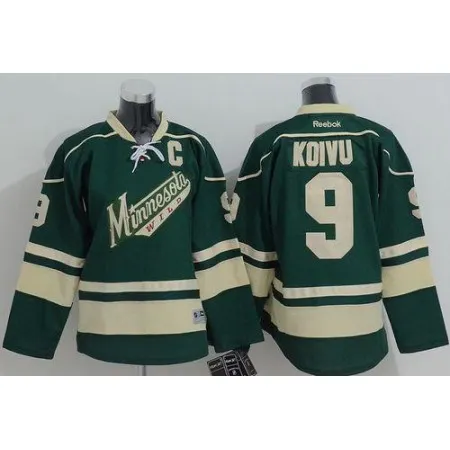 Wild #9 Mikko Koivu Green Stitched Youth NHL Jersey