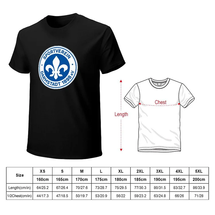 SV Darmstadt 98 Core Stretch Slim Cneck Gildan Tee T-Shirt Herren