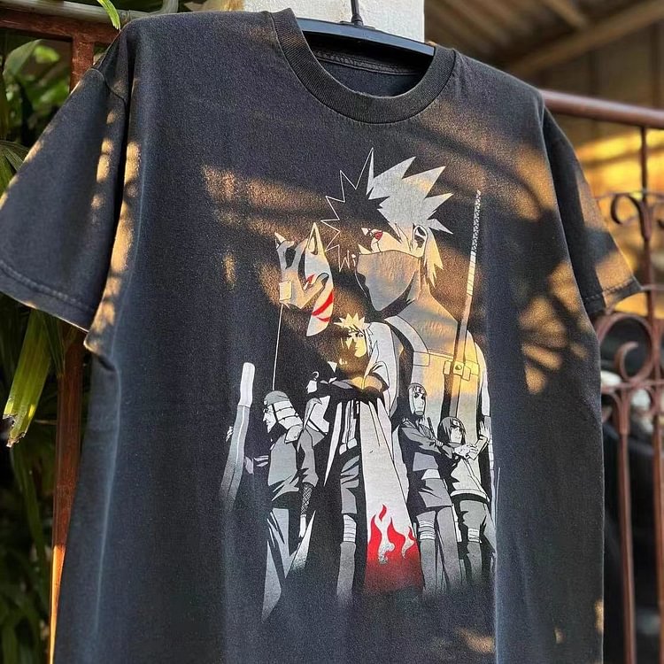 Pure Cotton Naruto Anime Kakashi Off Shoulder T-shirt weebmemes