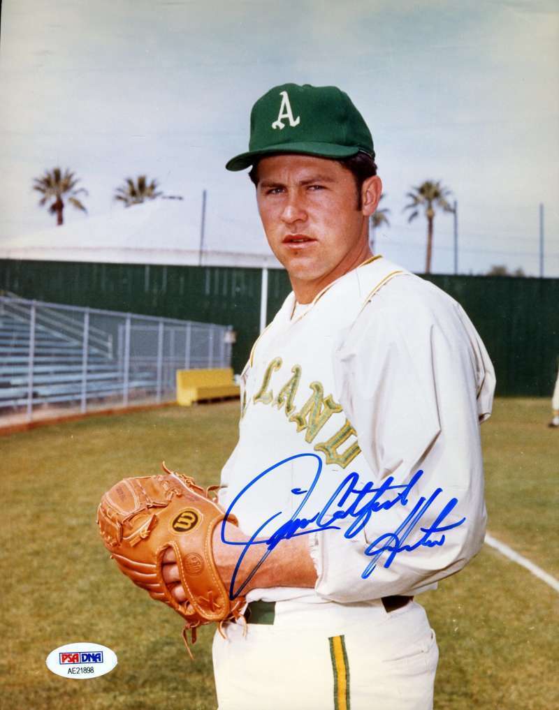 Jim Catfish Hunter Psa Dna Coa Autographed 8x10 Photo Poster painting Hand Signed Authentic