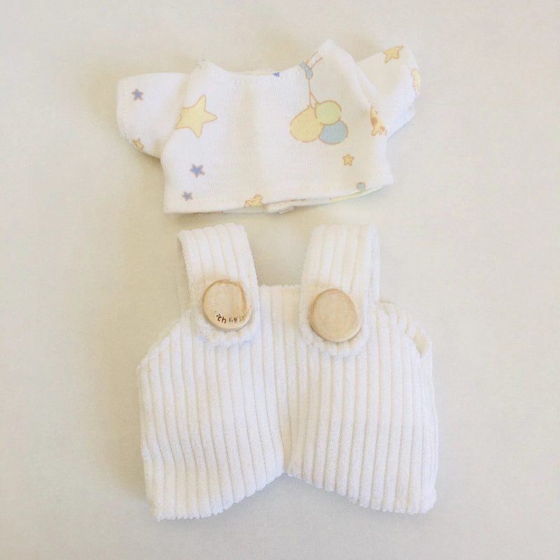 17cm Vinyl Plush Doll Clothes Pull Cloth Pendant T-shirt Button Suspender Pants Clothing Accessories Blind Box Doll Clothes