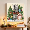 Christmas DIY Special Shape Diamond Painting Pearl Art With Inner Frame Kit 25x25cm(Zebra)