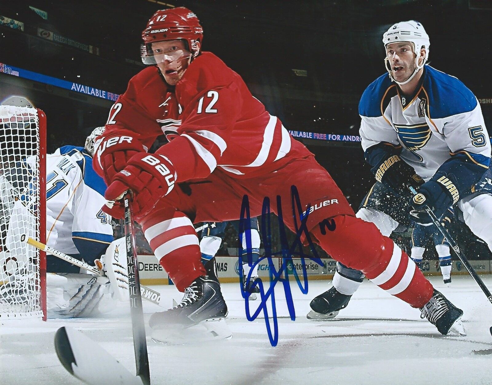 Signed 8x10 ERIC STAAL Carolina Hurricanes Photo Poster painting - COA