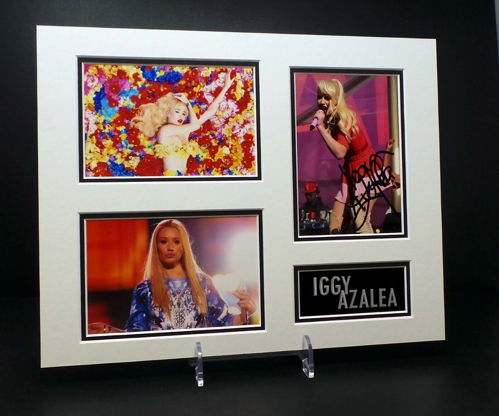 Iggy AZALEA Singer Model SIGNED Glamour Sexy Mounted Photo Poster painting Display C AFTAL COA