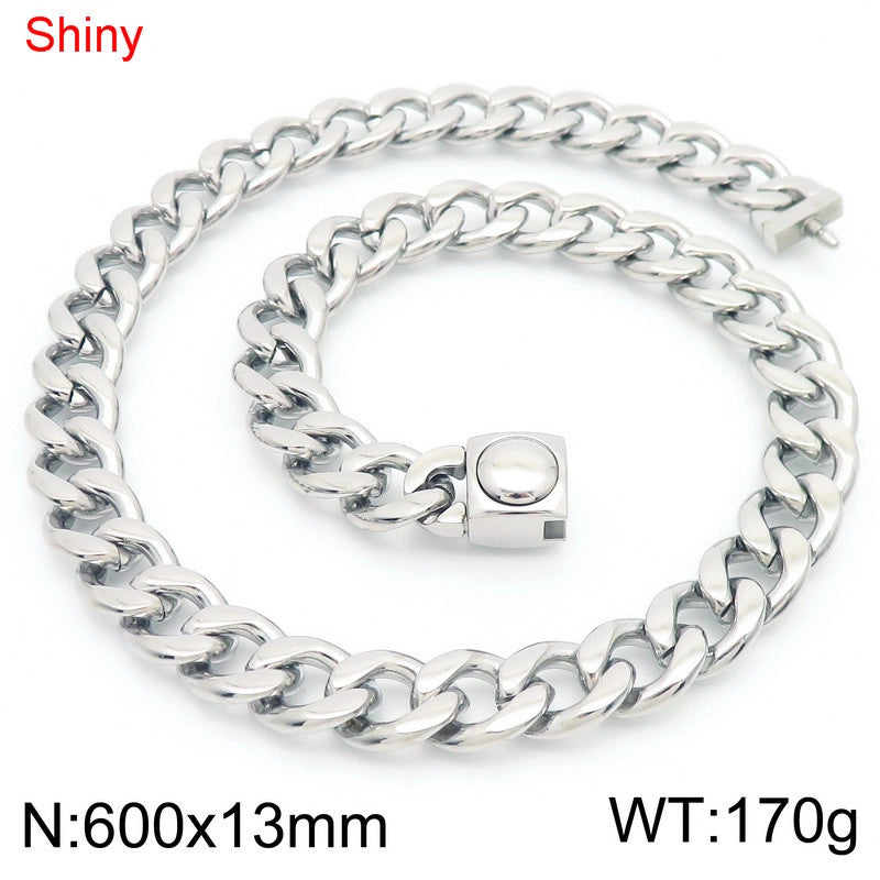 Stainless Steel NK Chain Bracelet Fashion Personality Titanium Steel Figaro Chain Necklace