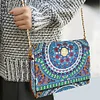 (US Local)DIY Mandala Diamond Art Wooden Coin Pouch with Chain 5D Diamond Painting Purse