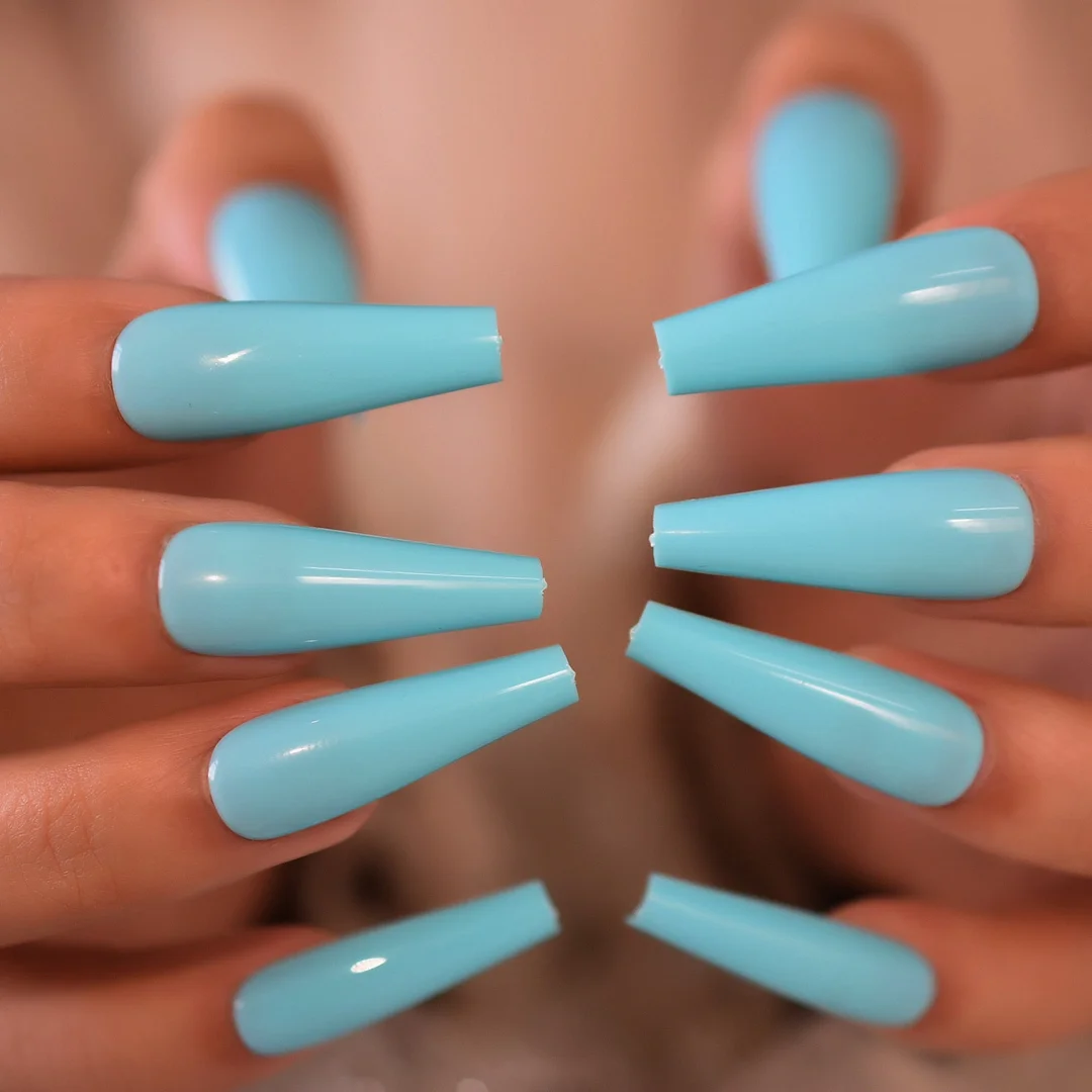 Super Long Acrylic Nails Coffin Pink Press-ons Rose Flowers Fake Nails Ballerina Gel False Nails Tips French Manicure-Nail Inspo