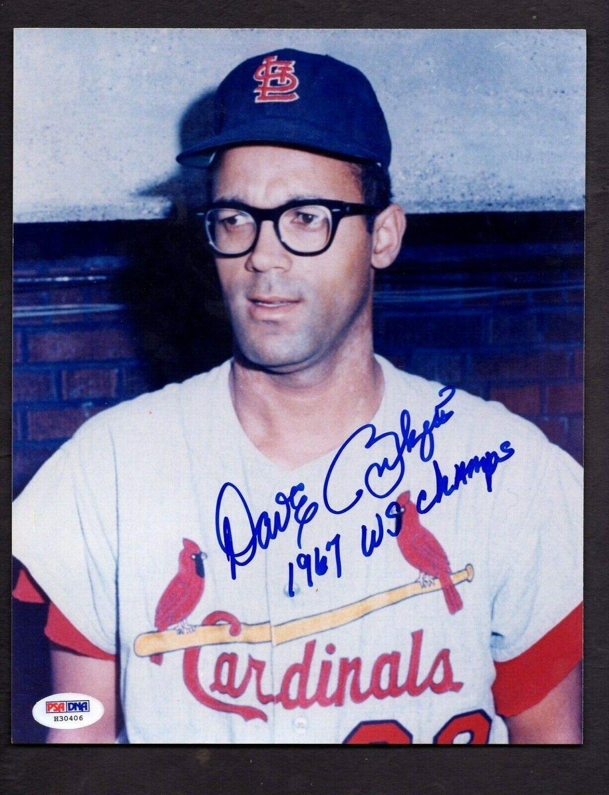 Dave Ricketts Signed 1967 WS Champs 8 x 10 Photo Poster painting PSA/DNA St. Louis Cardinals