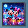Silhouette De Mickey La Souris Complète Rond Diamant Peinture 30X30CM