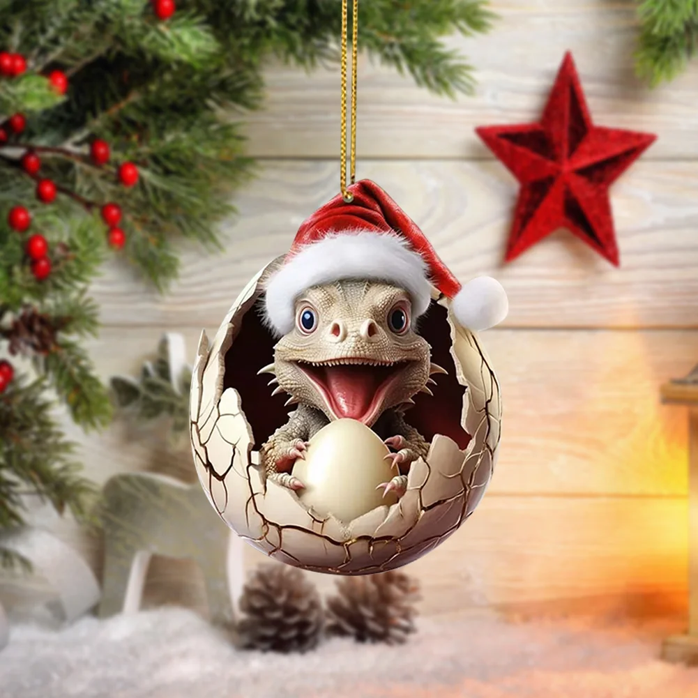 Christmas Dragon Egg Pendants Acrylic Cute Dragon Baby Decor Home Party Supplies