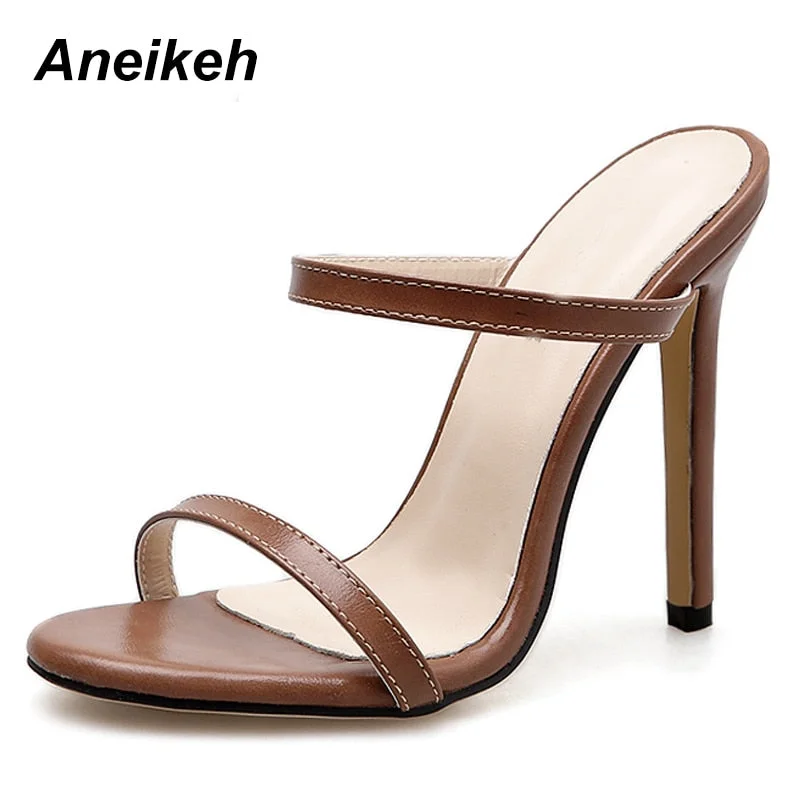 Aneikeh 2022 Women Sandals Stiletto High Heel Shoes Strap Ankle Wrap OL Sexy Pumps Party Dress Dropshipping Shoes Size 35-40
