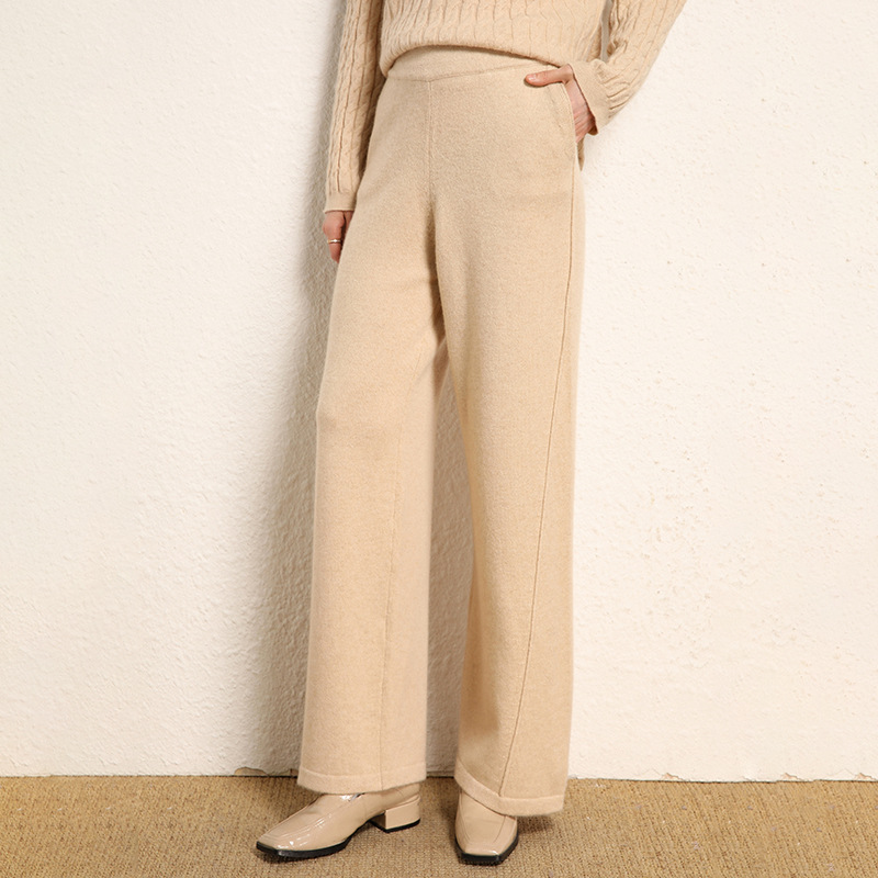 Fashion Wide-leg Cashmere Pants For Women REAL SILK LIFE