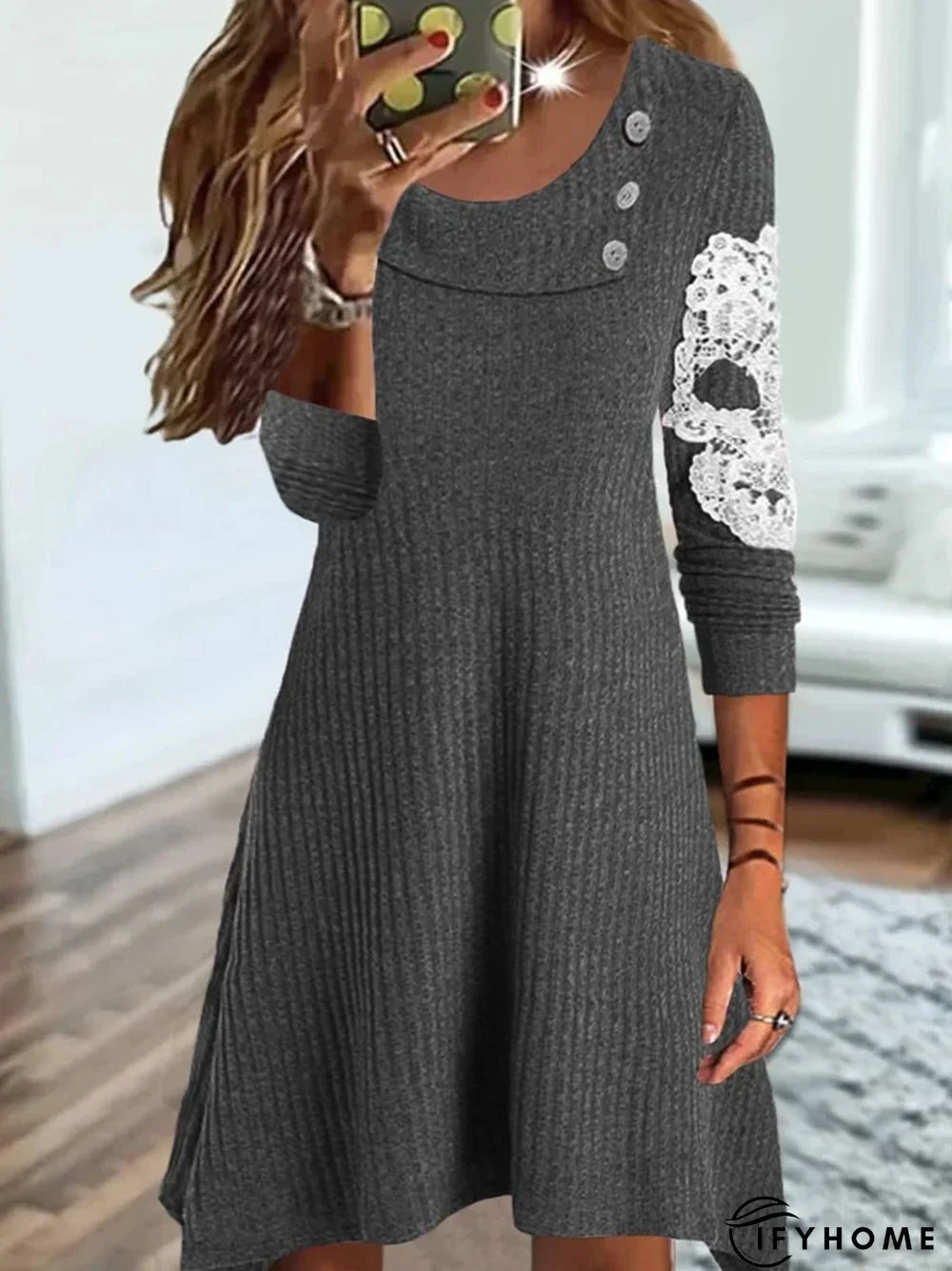 Asymmetrical Knitted Casual Dress | IFYHOME