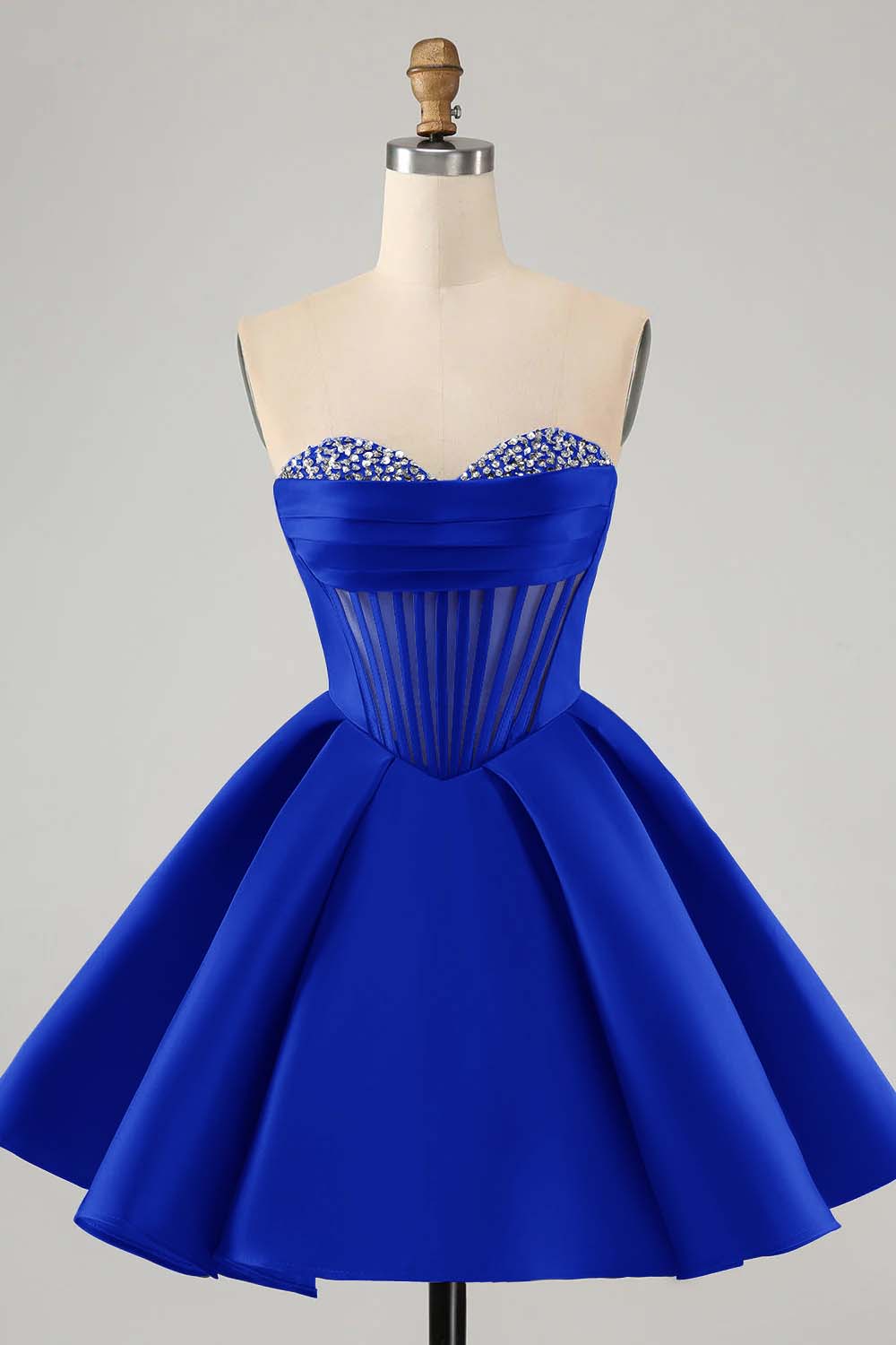 Sweetheart Beaded Mini Homecoming Dress