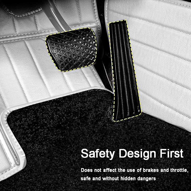High-end customized car Nappa leather material fully wrapped floor mats