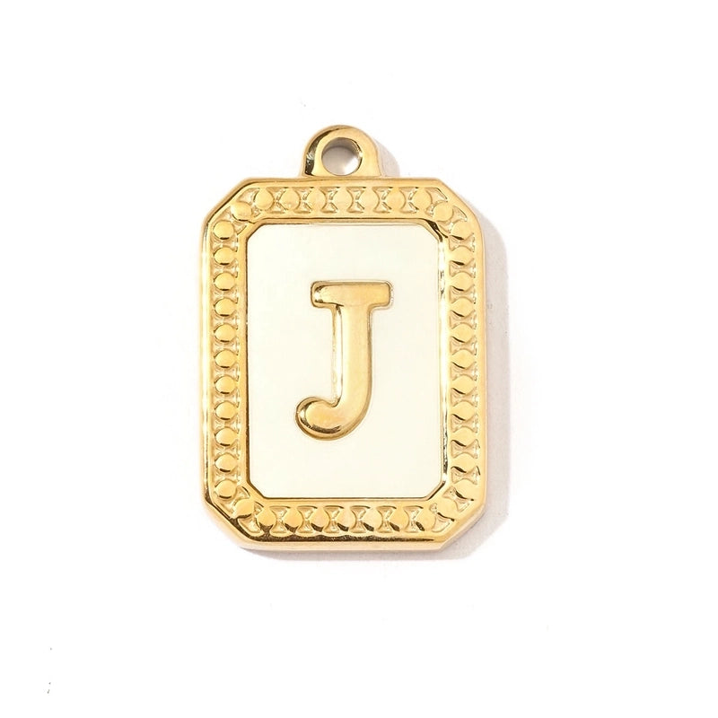 A Pack Of 3 201 Stainless Steel Shell 18K Gold Plated Letter Polished Pendant