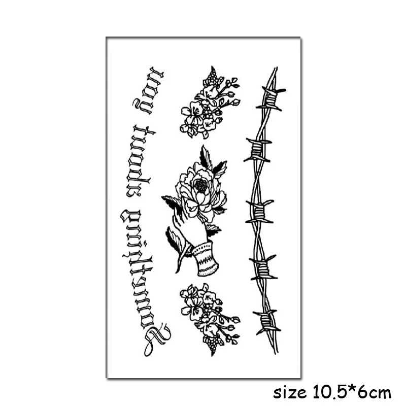 Temporary Tattoo Stickers Sexy Cross English Alphabet Line Fake Tatto Waterproof Tatoo Hand Leg Belly Small Size for Women Men