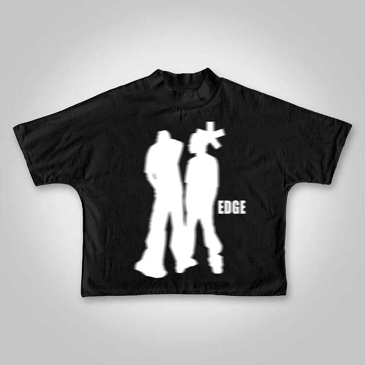 Street Portrait Edge Graphic Print Cropped T-shirt