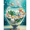 Coquillages de plage-peinture partielle sp&eacute;ciale diamant-30*40cm