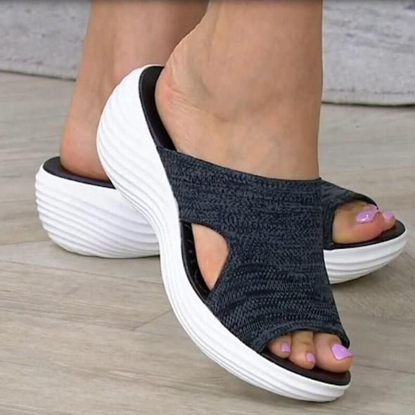 2021 Upgraded - Stretch Orthotic Slide Sandals, Knitted Sports Corrective Sandals、、sdecorshop