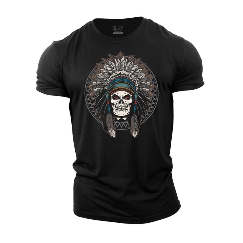 Cotton Indian Skeleton Graphic Fitness T-shirts tacday