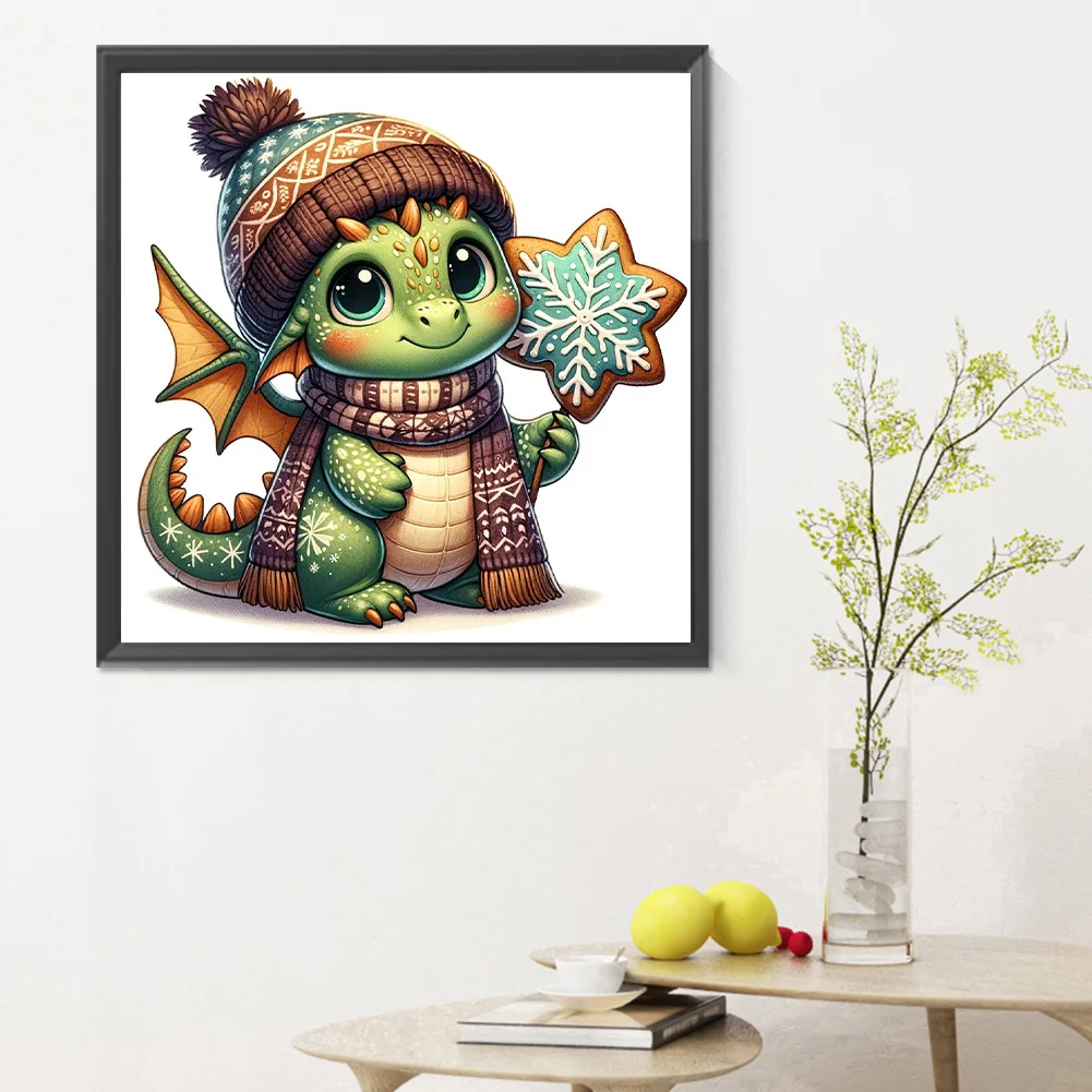 Diamond Painting - Full Round Drill - Xmas Dragon(Canvas|30*30cm)
