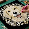 DIY Pearl Painting Dog for Home Wall Decor with Frame(30x30cm)