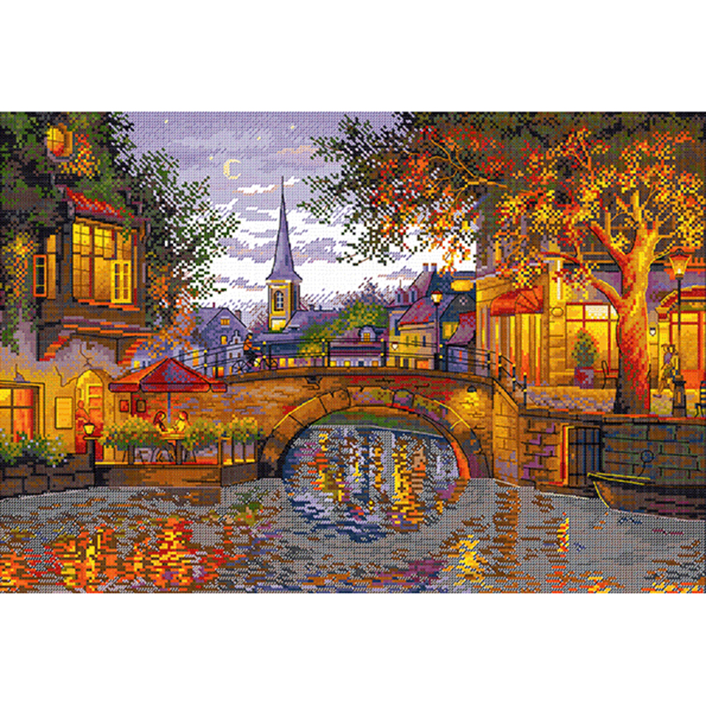 

City - 11CT Stamped Cross Stitch - 70*50CM, 501 Original