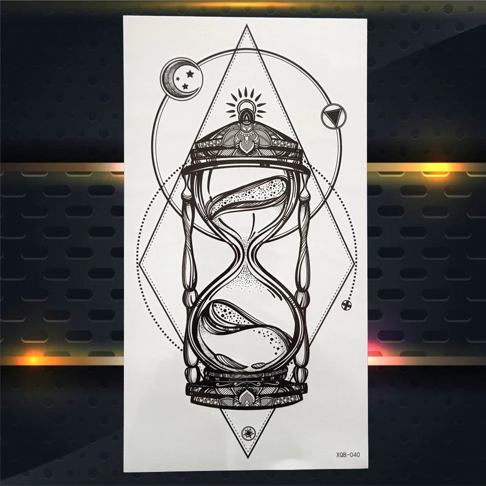 Tribal Dreamcatcher Fake Temporary Tattoo For Women Men Wolf Henna Feather Tattoos Sticker Watercolor Compass Waterproof Tatoos