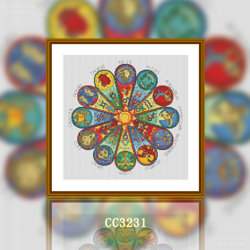 【CC3231- Magazine - Circular Chart of the 12 Constellations】 Painting Fairy Cross Stitch