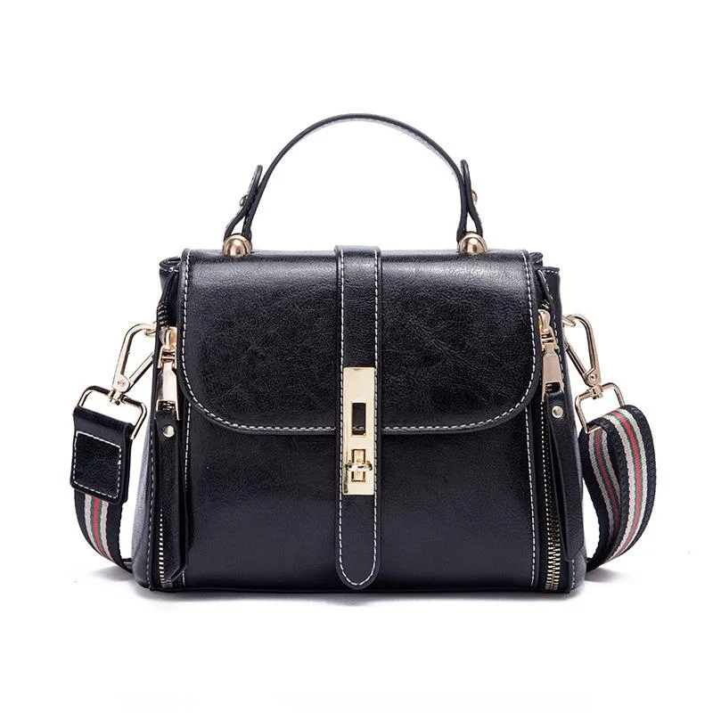 Small Square Bag 2022 New Fashion Shoulder Bag Retro Wax Leather Shoulder Diagonal Bag