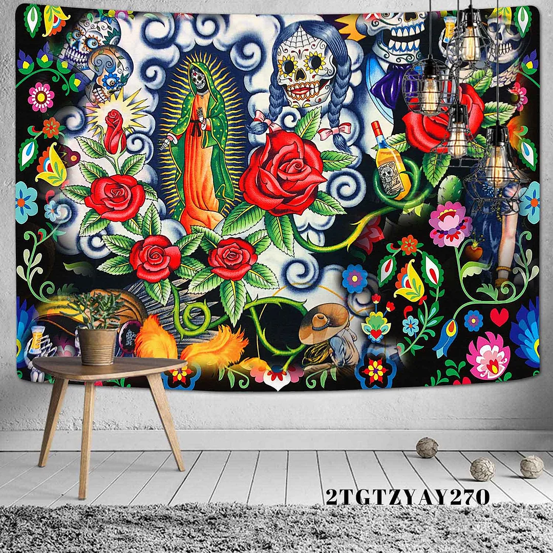 Mysterious Symbol Viking Tapestry Home Decor Bohemian Psychedelic Scene Yoga Mat Hippie Sheet Sofa Blanket Dragon Skull Tapestry