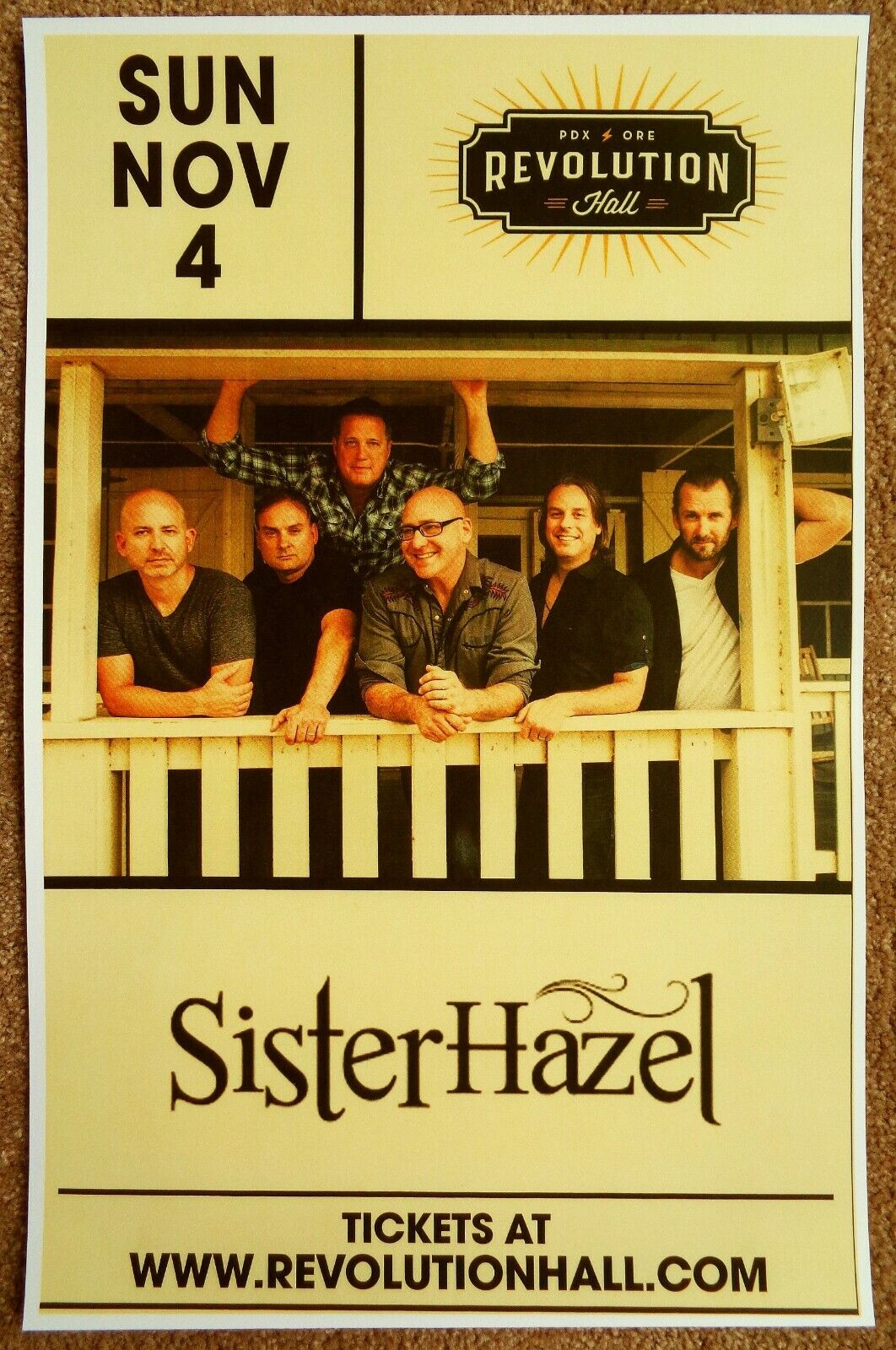 SISTER HAZEL 2018 Gig POSTER Portland Oregon Concert