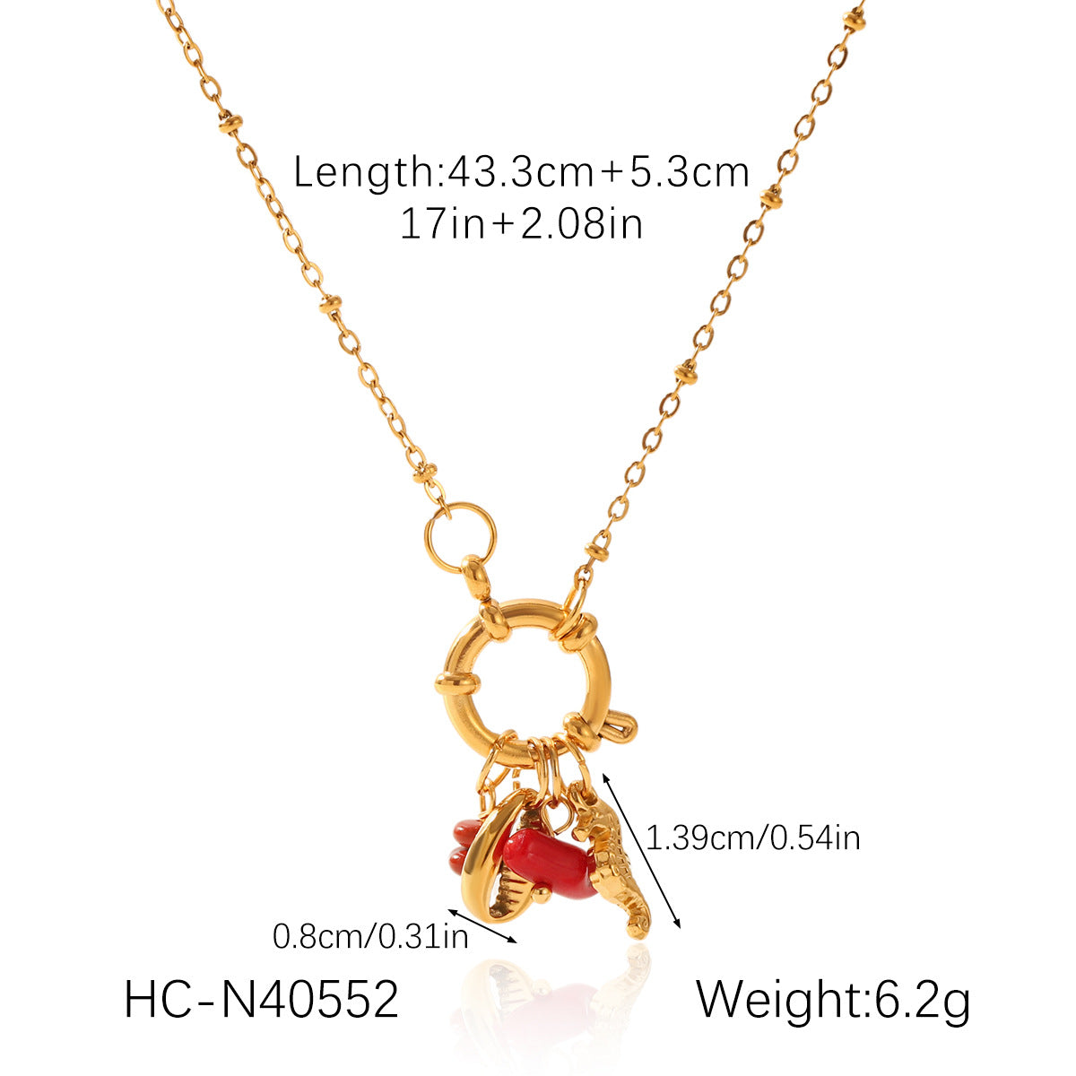 Summer Ocean Style Titanium Steel Necklace Niche Design Turtle Pearl Goldfish Pendant Stainless Steel Clavicle Chain