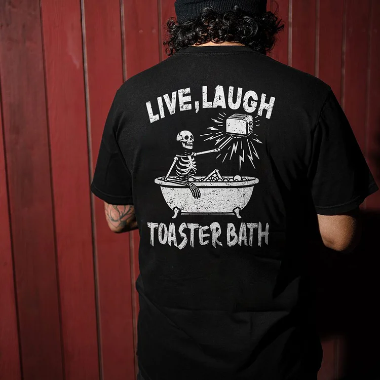 Live, Laugh Toaster Bath Printed Men's T-shirts